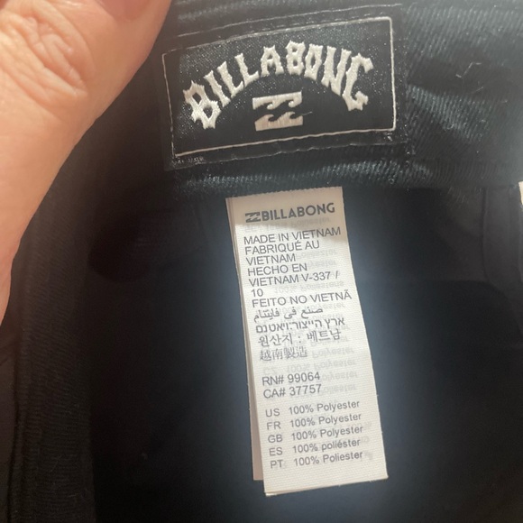 BILLABONG men’s Black Dropout Adjustable Hat NWOT - Picture 4 of 6